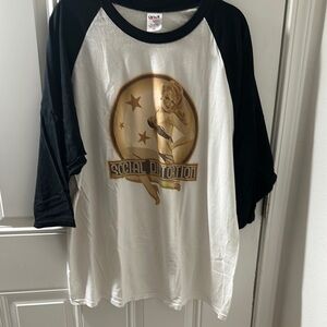 Anvil Black and White Raglan Jersey